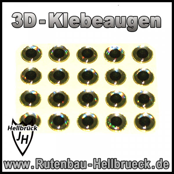 3D Klebeaugen - Ø 5 mm - Farbe: Silber - 20 Stück
